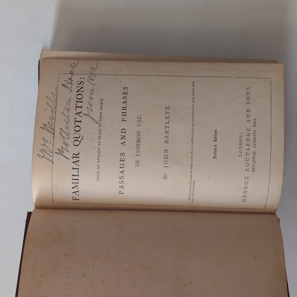 Bartlett's Familiar Quotations - circa 1880s - Picture 3 of 11